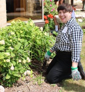 woman gardening